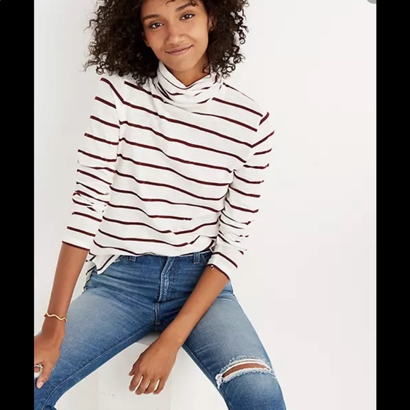 Madewell Tops - Madewell striped whisper turtleneck